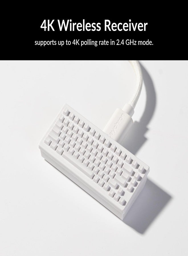 كيشرون ماوس Keychron M3 Mini 4K لاسلكي بتقنية بلوتوث 5.1/2.4 جيجاهرتز/سلكي بصري، خفيف الوزن للغاية (55 جرامًا)، مزود بمستشعر PixArt 3395 قابل للبرمجة بدقة تصل إلى 26000 نقطة في البوصة/650 بوصة في الثانية، متوافق مع أنظمة ويندوز وماك ولينكس - أبيض - Image 5